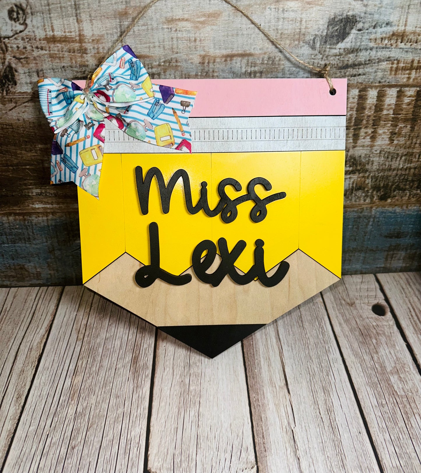 Pencil door hanger for teachers