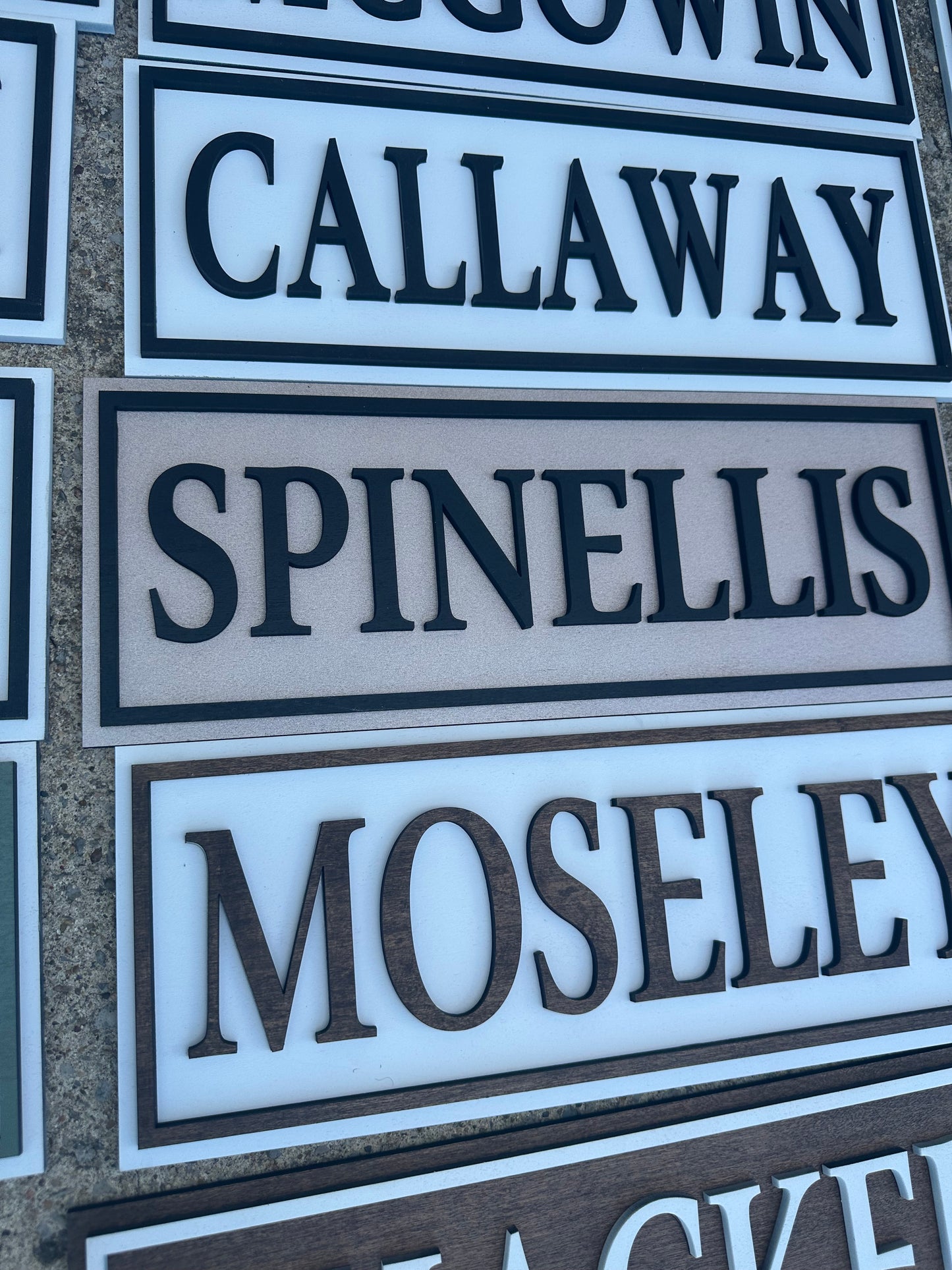 Street sign style name plaque