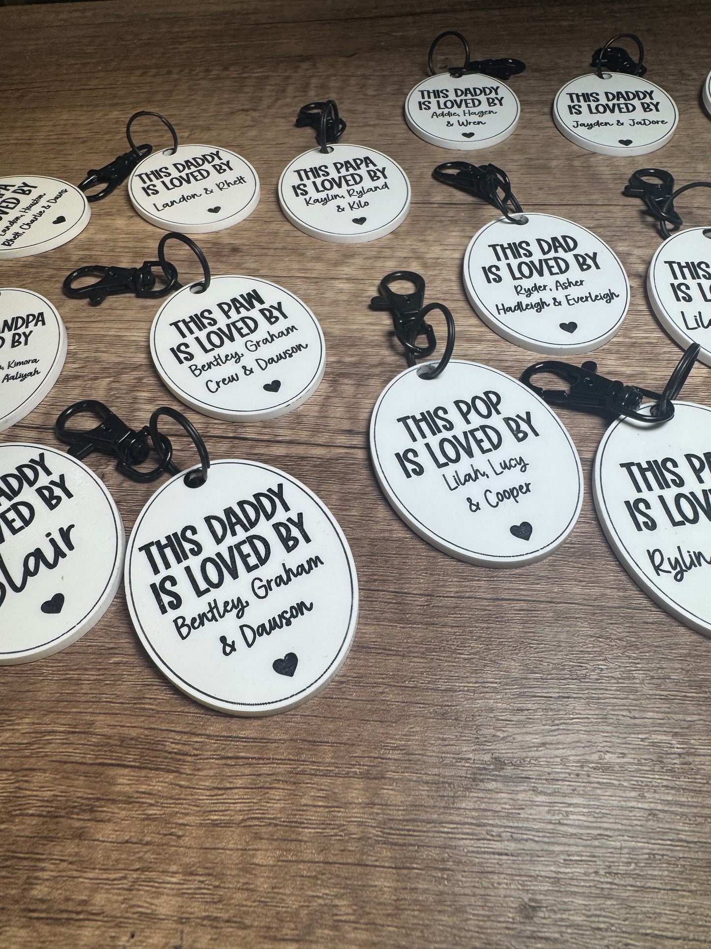 oval acrylic keychain's for Father's Day