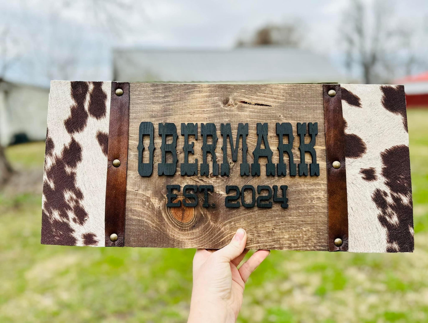 Faux Cow hide plaques