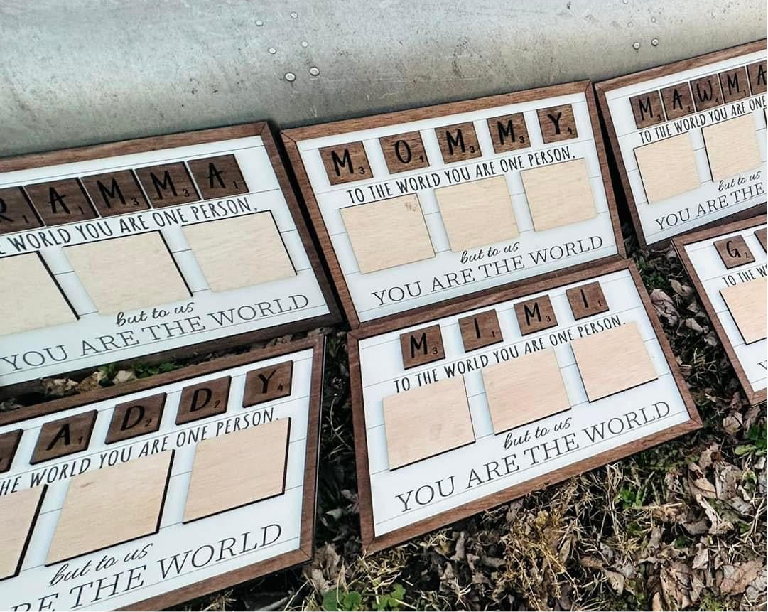 Scrabble photo plaque