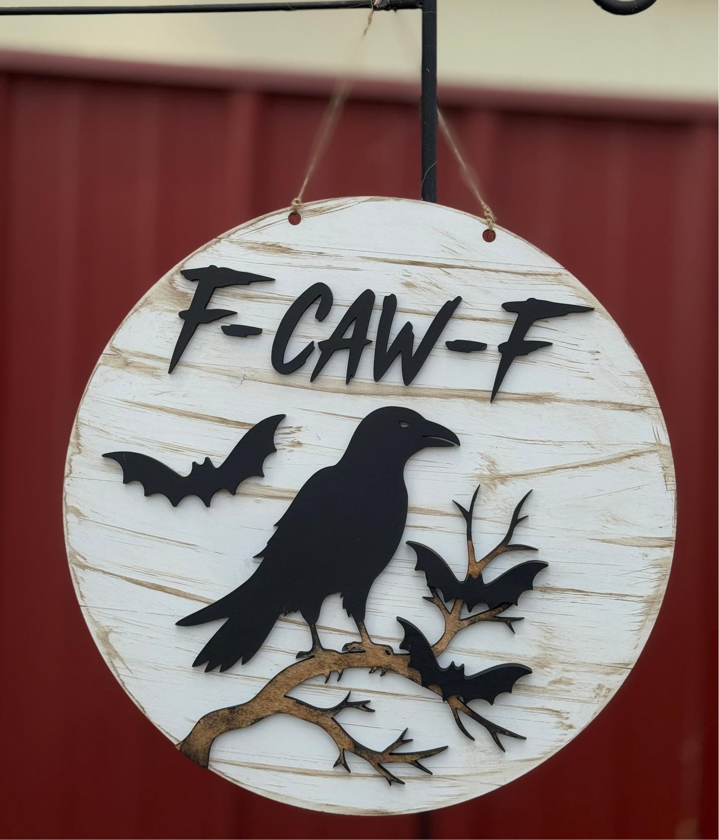 F-Caw-f 14” door hanger