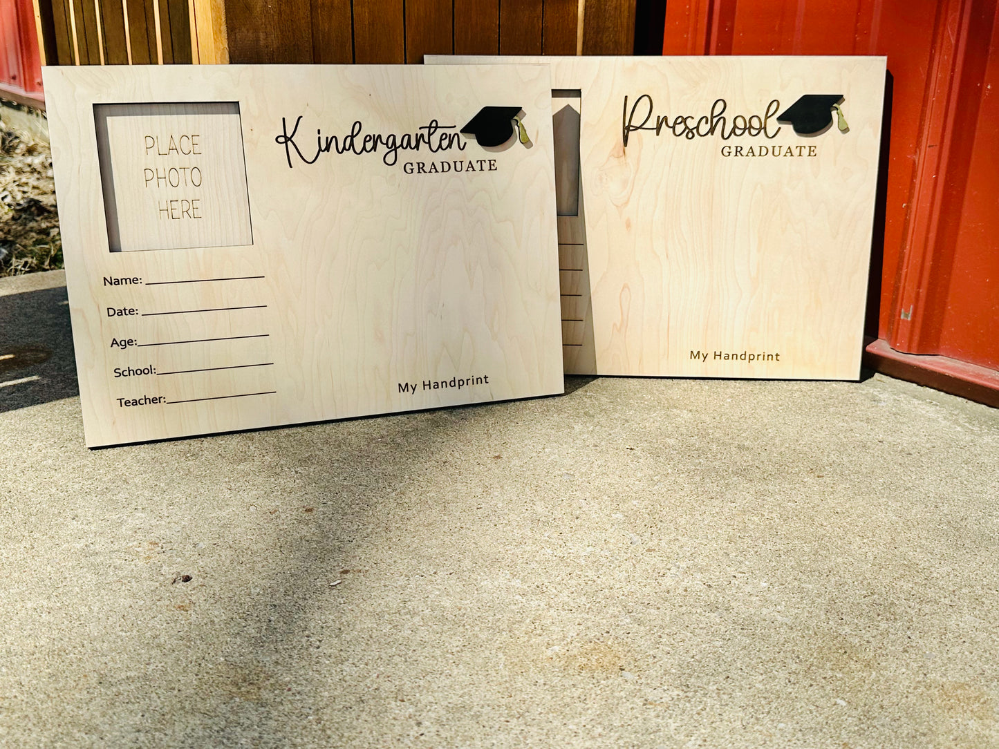 Kindergarten/preschool handprint photo frame