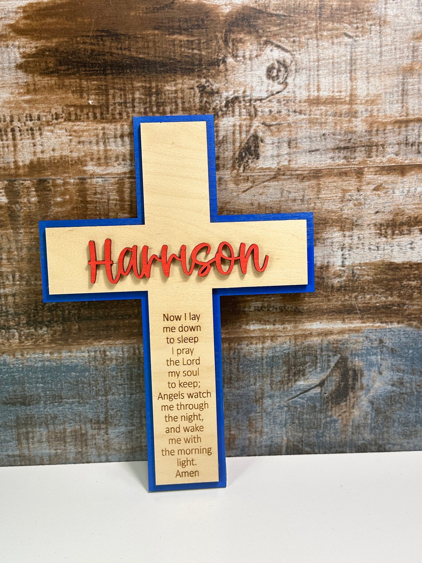 Now I lay me down to sleep prayer cross