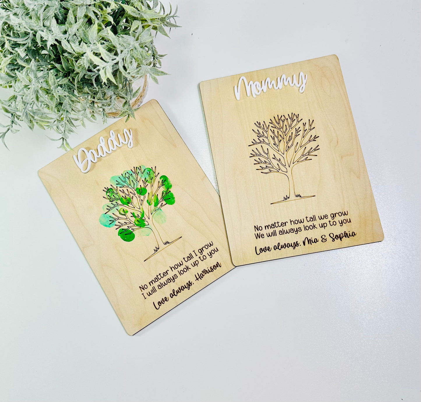 How tall I grow fingerprint tree plaque