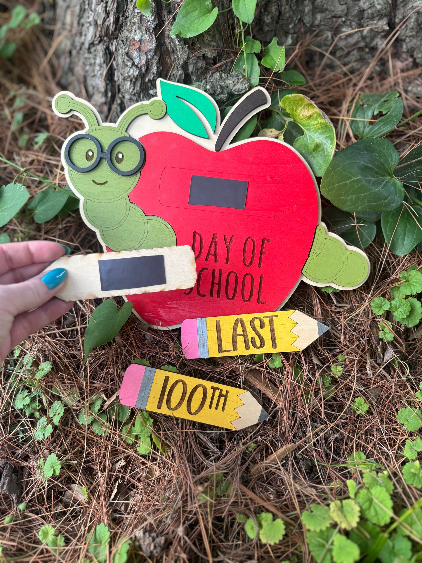 Back to school apple worm board