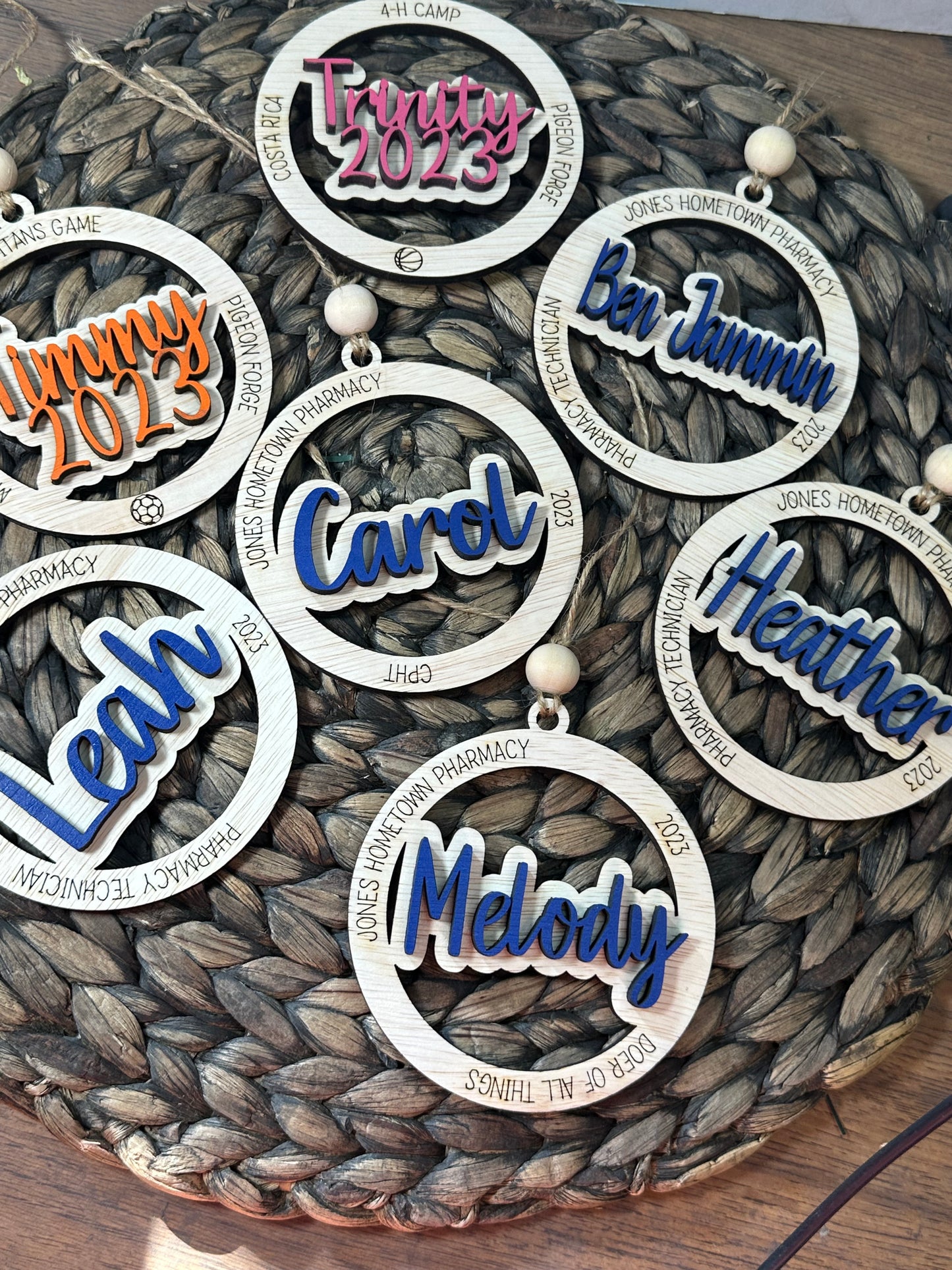 Personalized description name ornaments