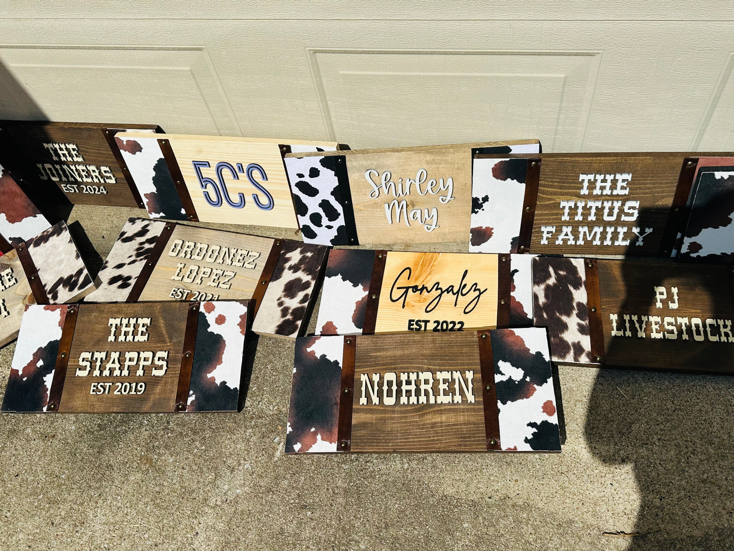 Faux Cow hide plaques