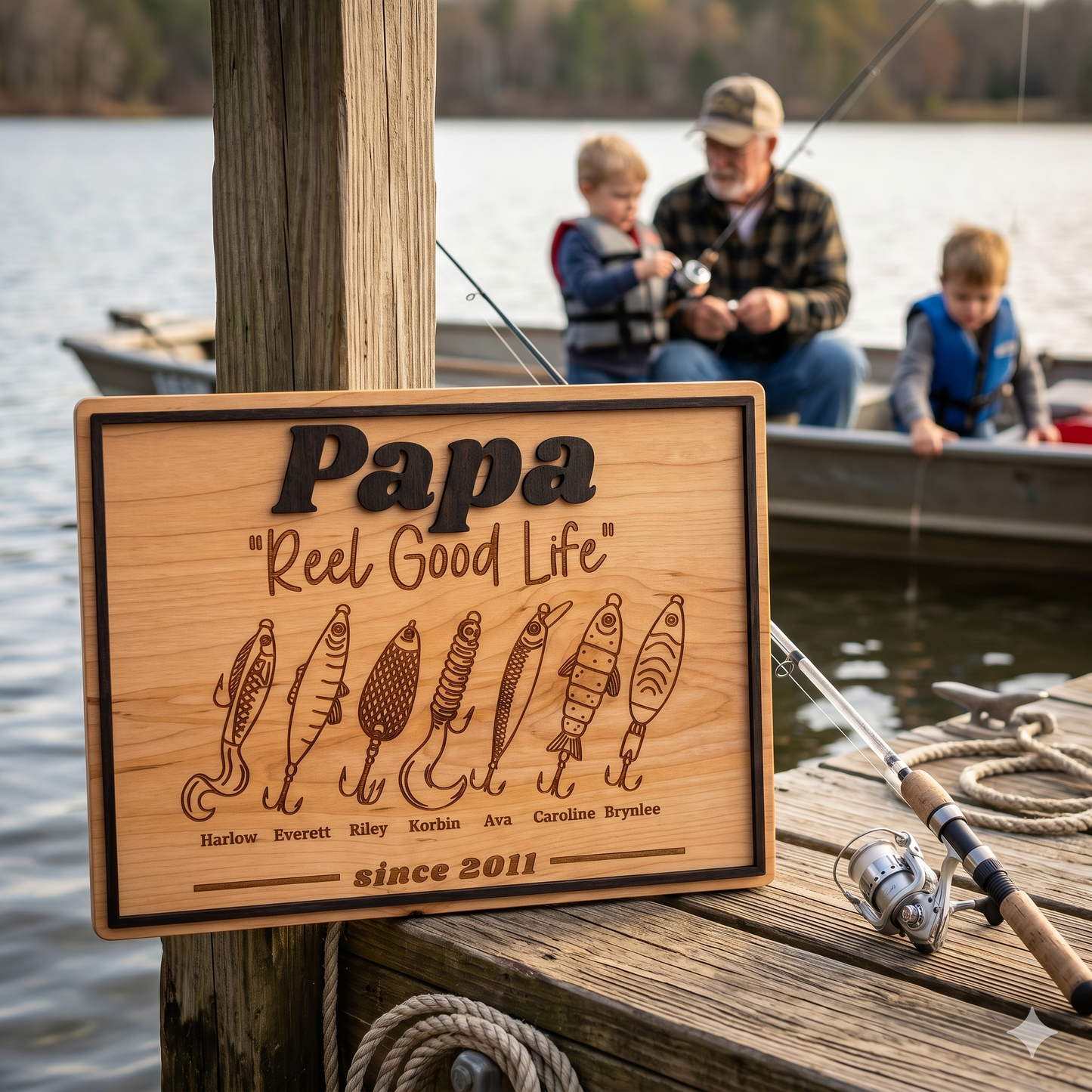 Father’s Day fishing lures & garage tool plaques