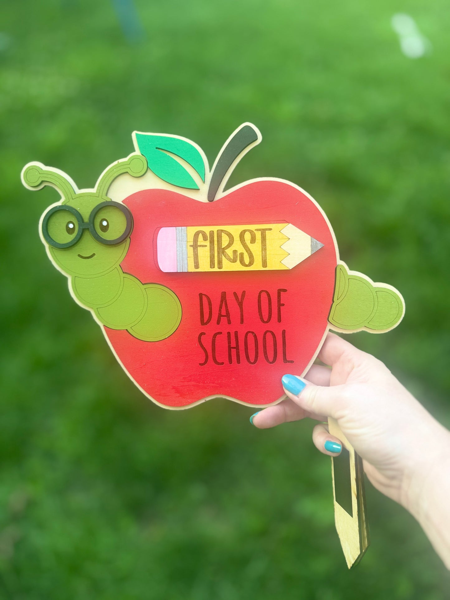 Back to school apple worm board