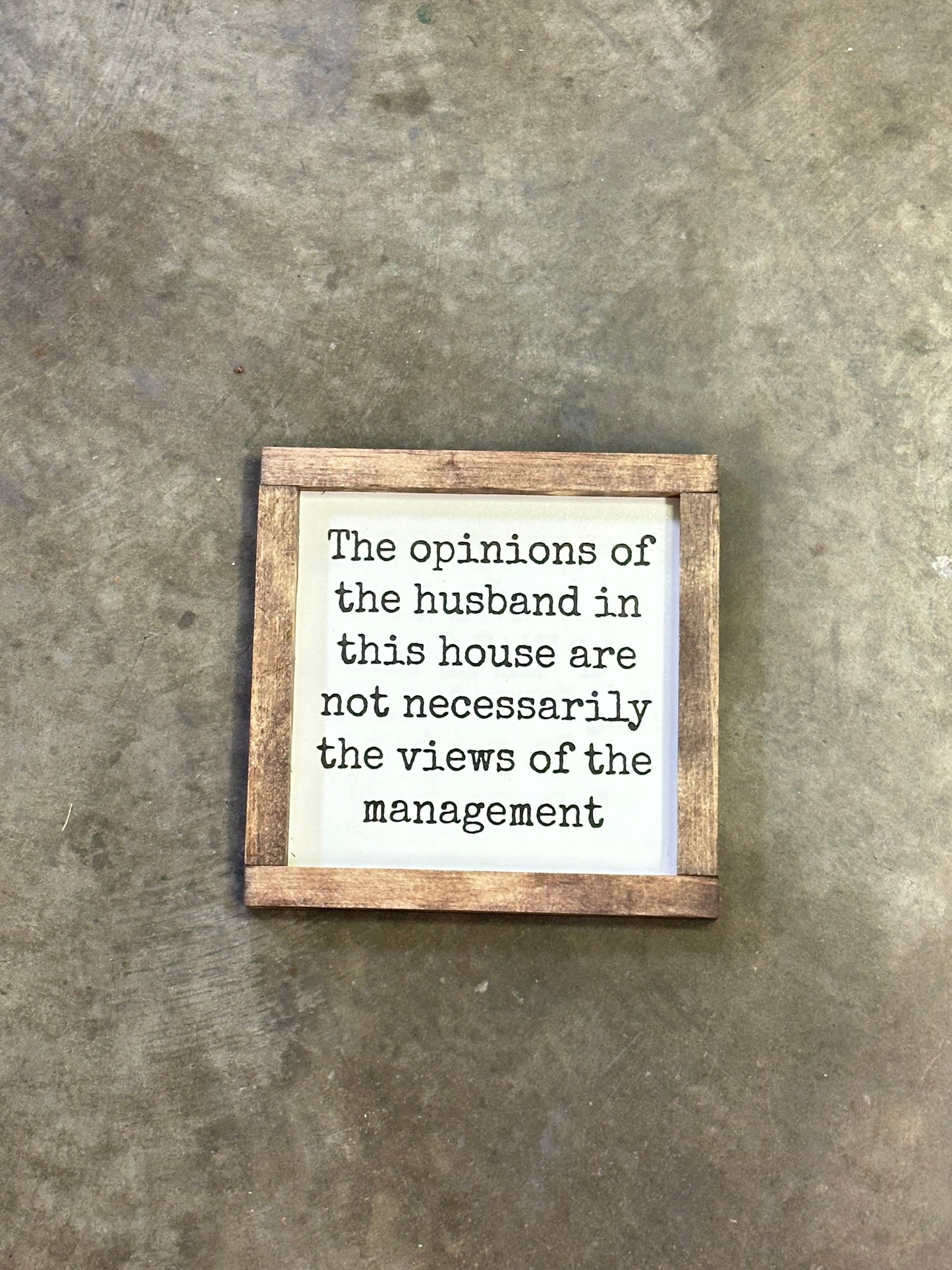 Opinions of the husband plaque