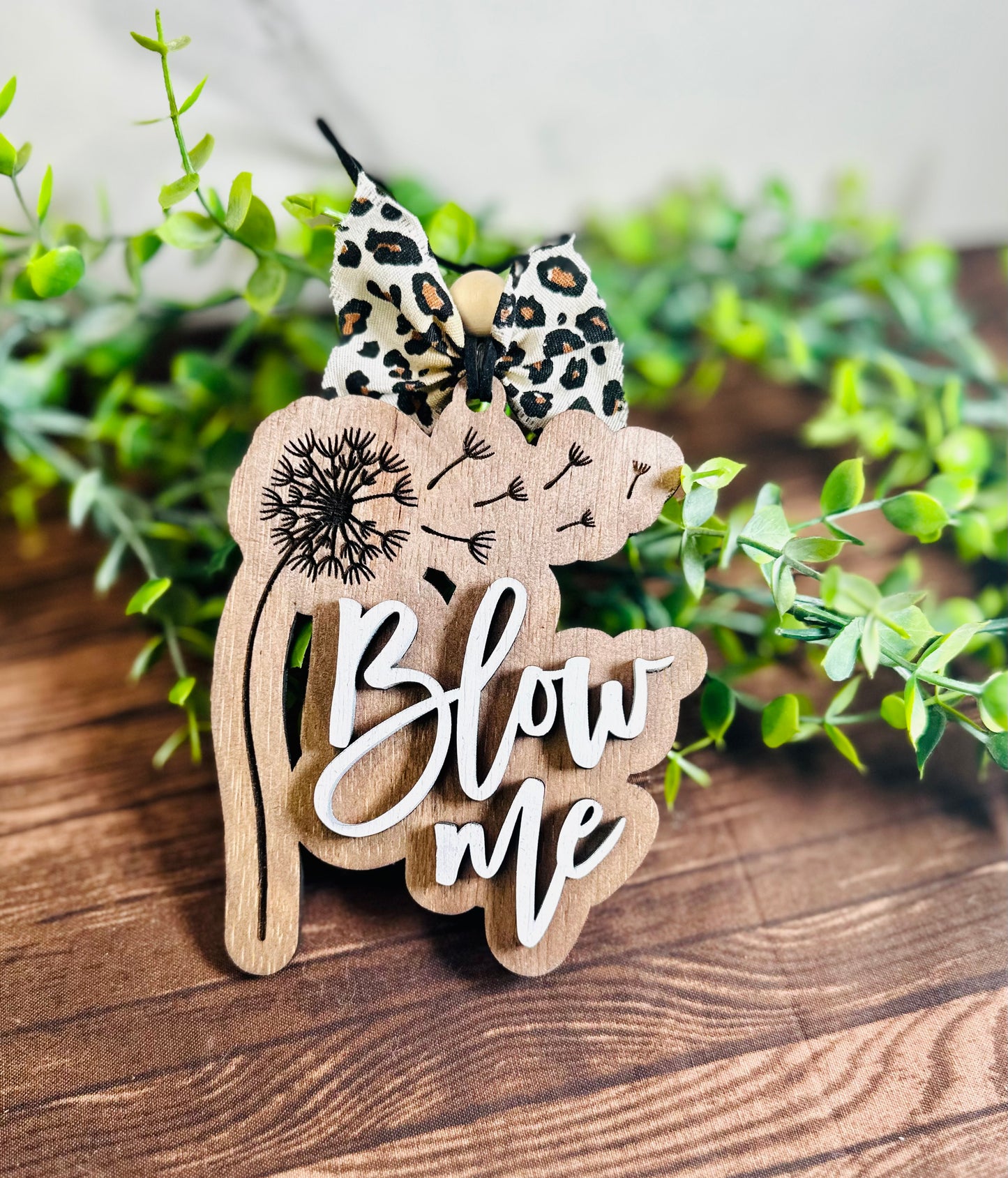 Blow me dandelion car charm