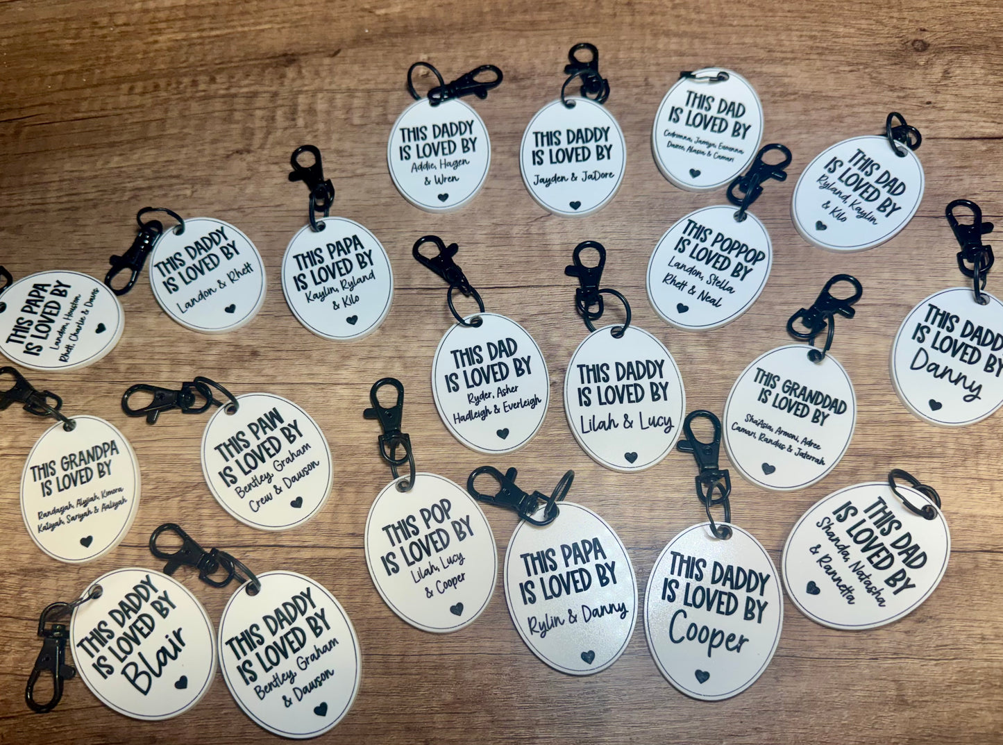 oval acrylic keychain's for Father's Day