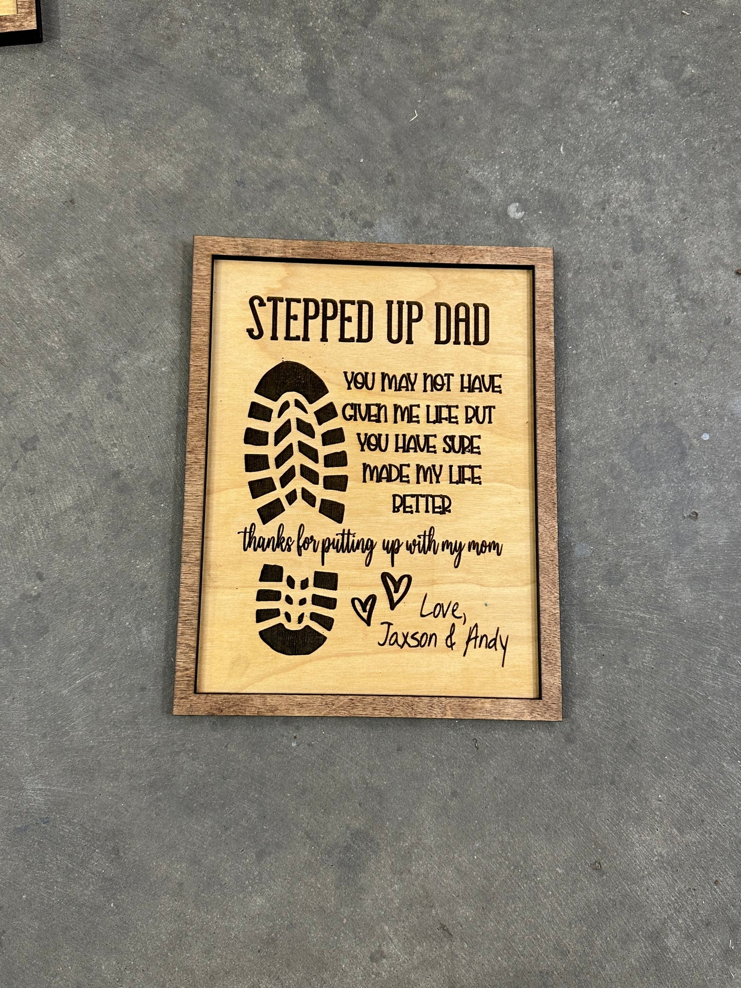 Stepped up or bonus dad plaques