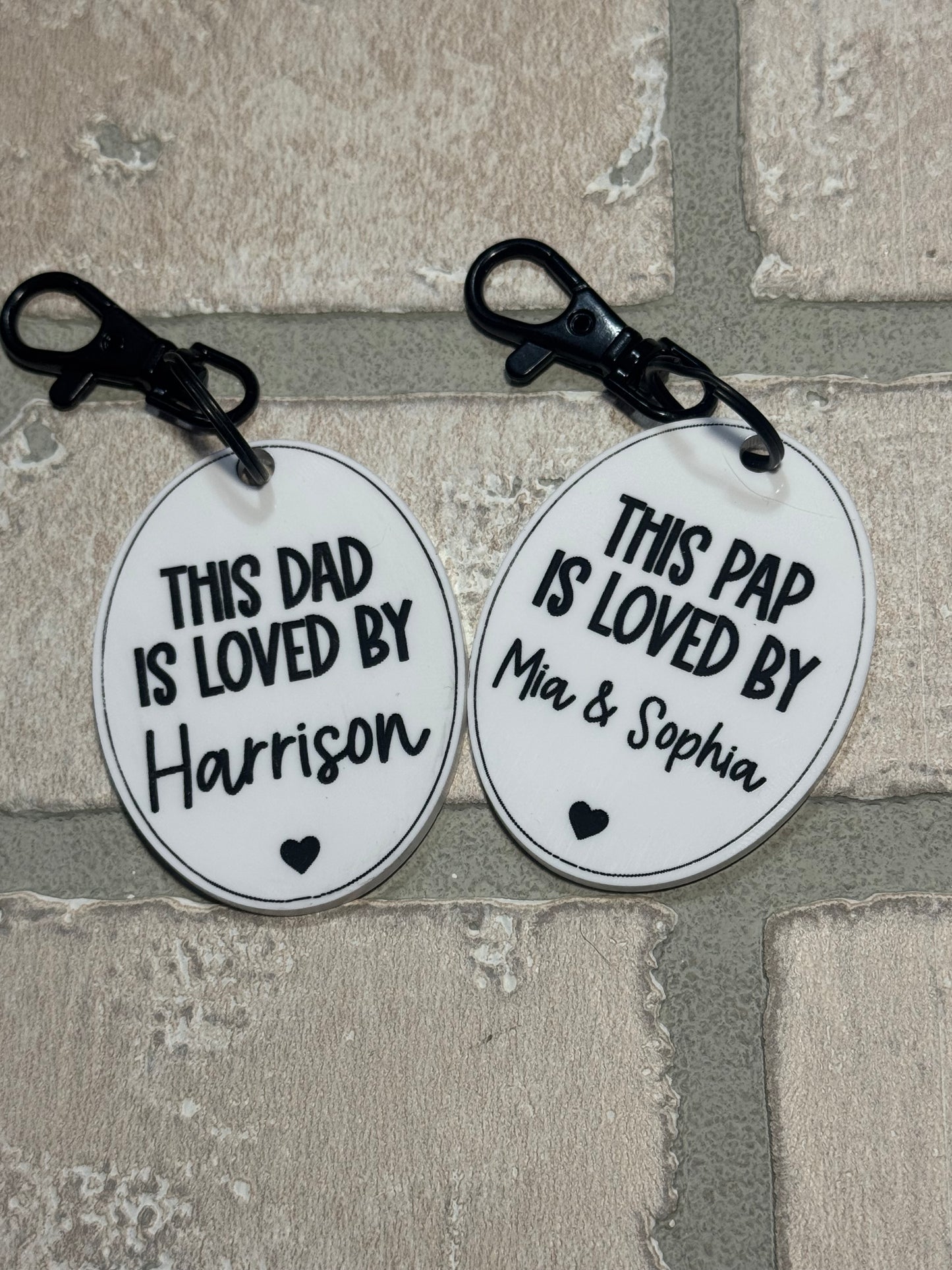 oval acrylic keychain's for Father's Day