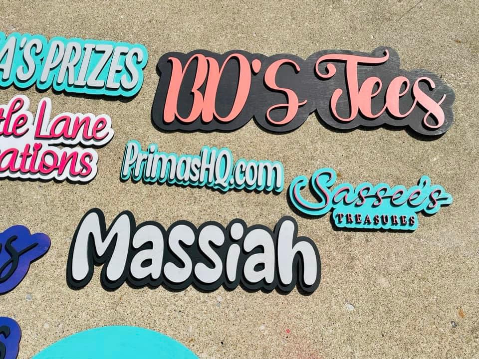 Offset name plaques