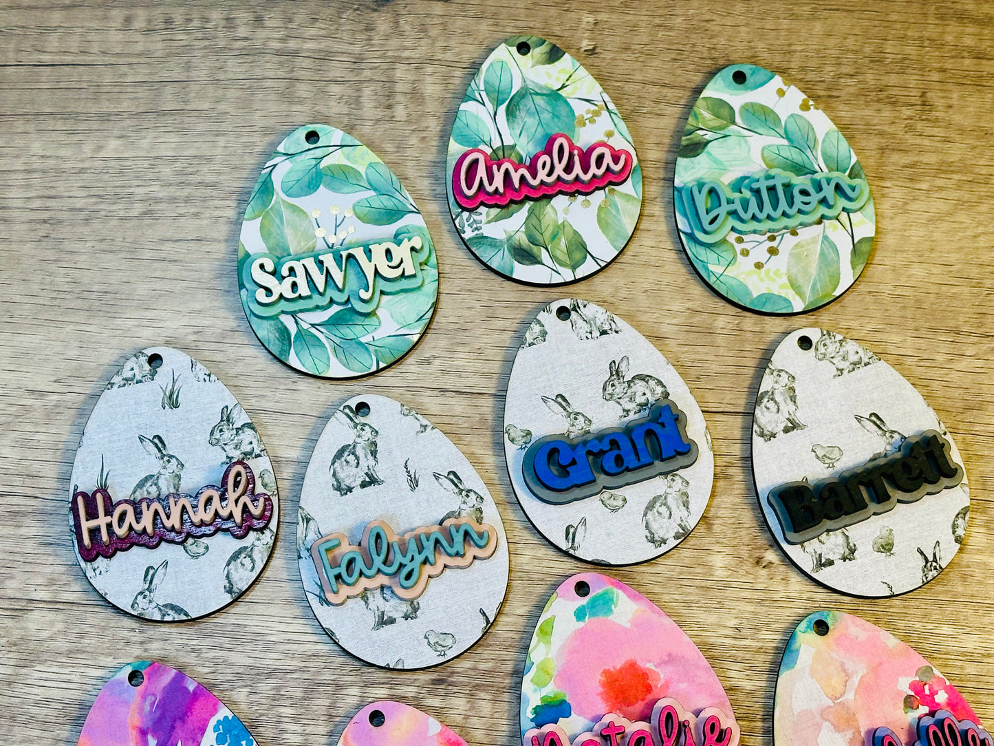 Deco egg Easter basket tags