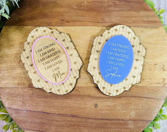Coquette bow affirmation magnets