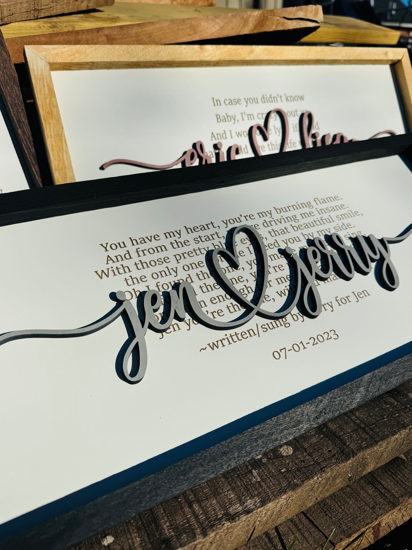 Personalized Framed text and Names Plaque