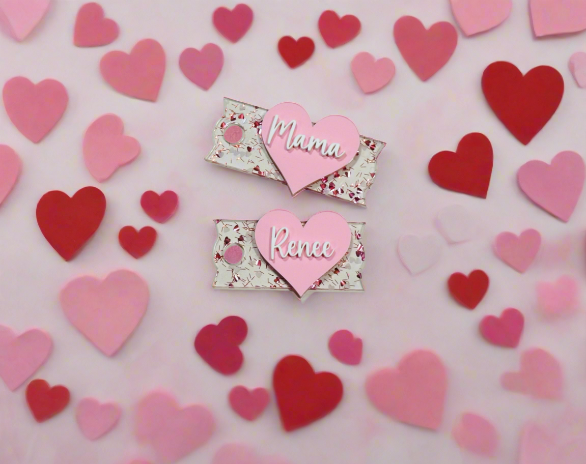 Heart Name cup topper