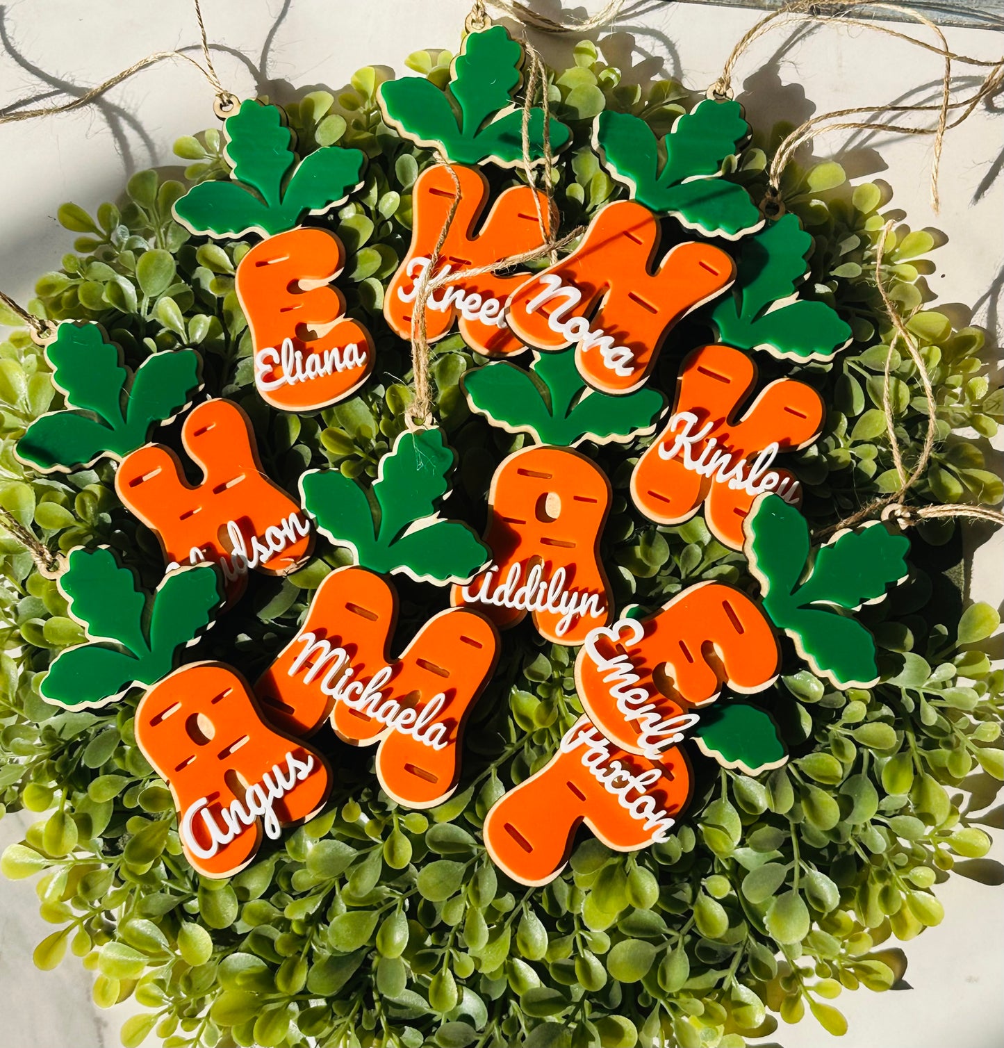 Carrot letter Easter bag tag