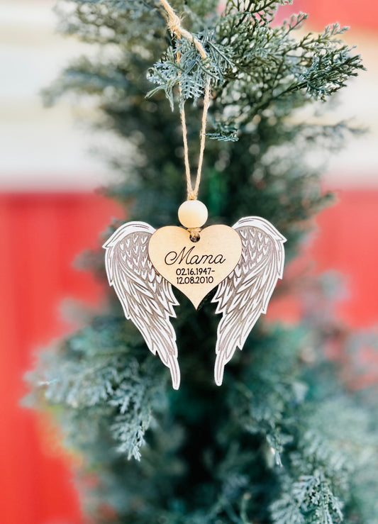 Angel Wing memorial ornament