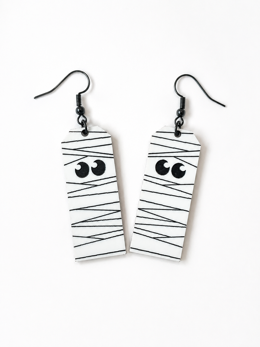 Mummy dangle earrings
