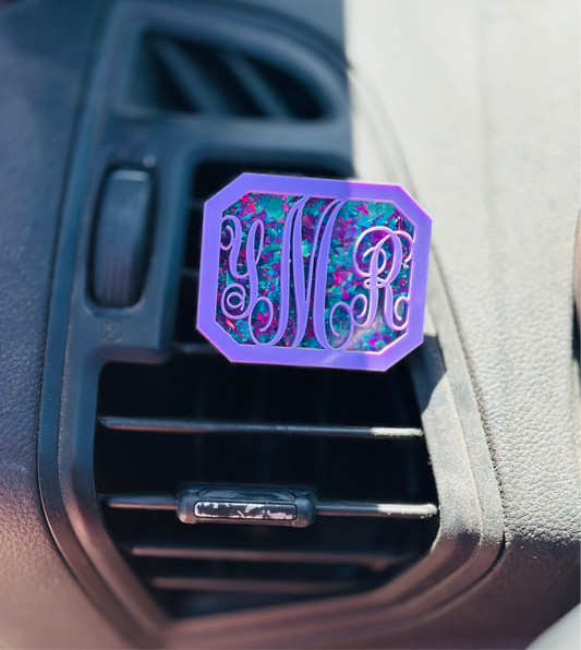 Monogram car vent clips