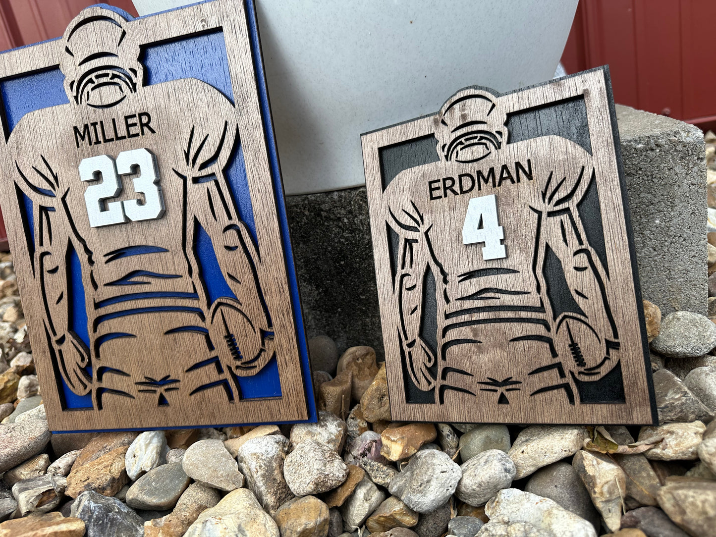 Football player personlized plaques