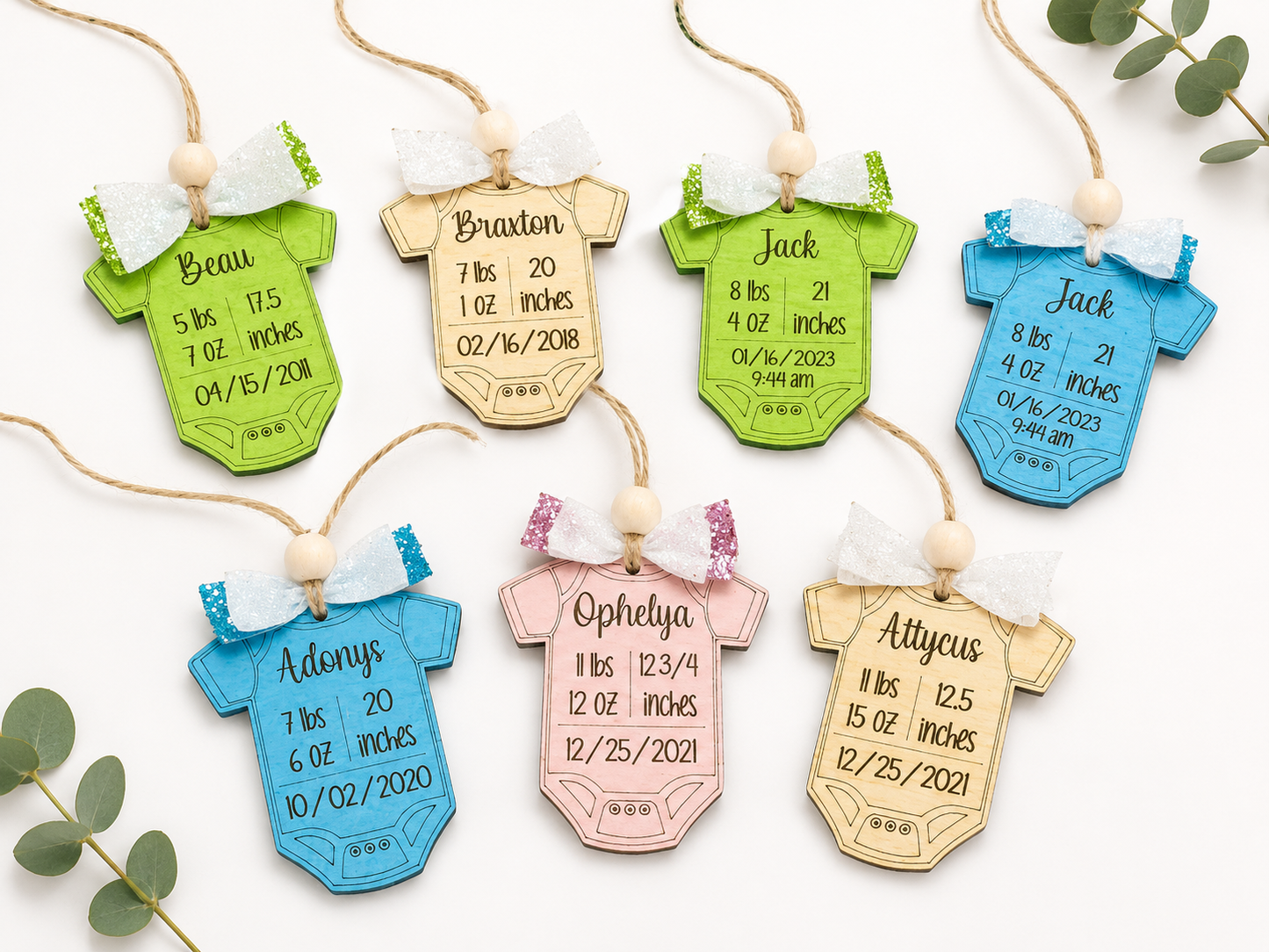 Baby Stats onesie ornament
