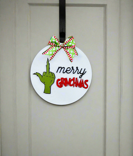 Merry Grinchmas door hanger