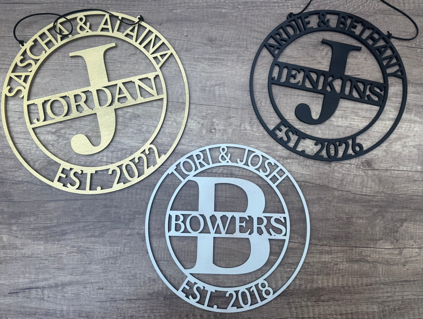 Custom monogram rounds