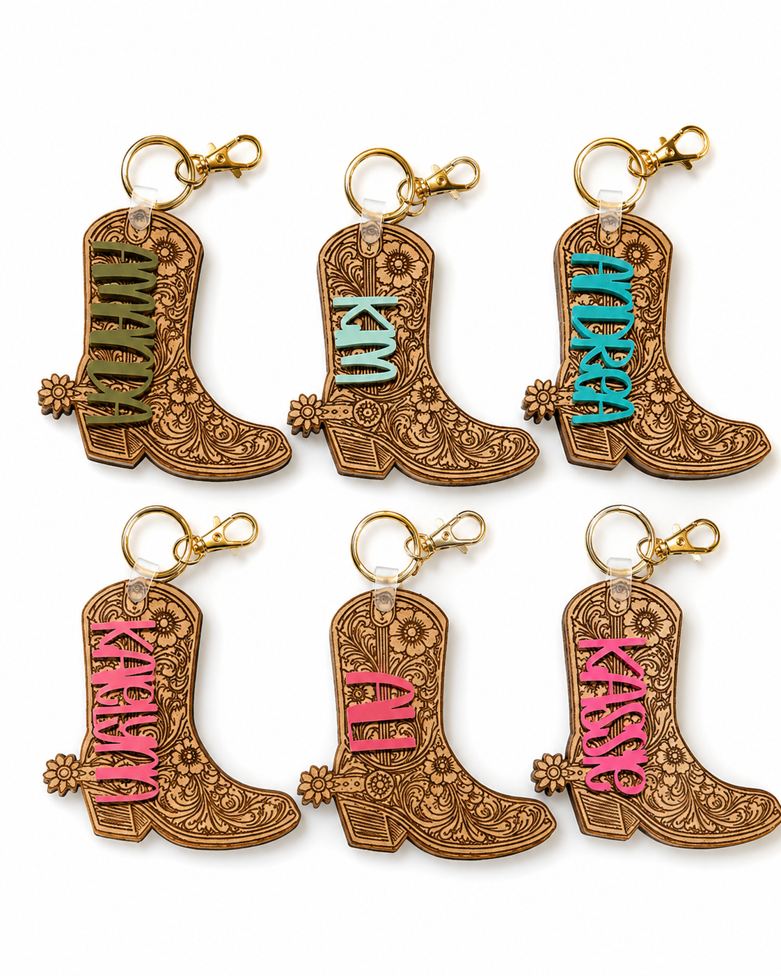 Cowgirl boot keychain