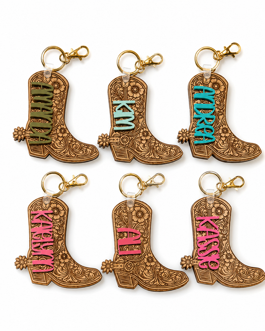 Cowgirl boot keychain