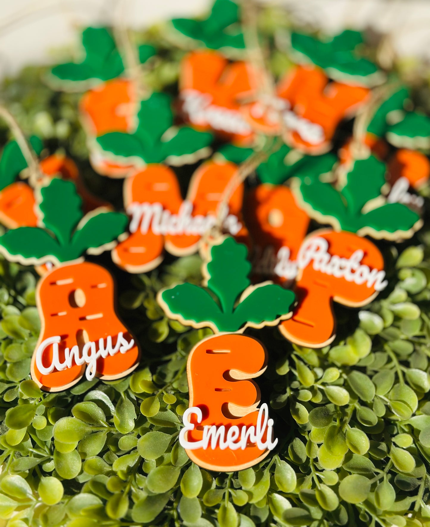 Carrot letter Easter bag tag