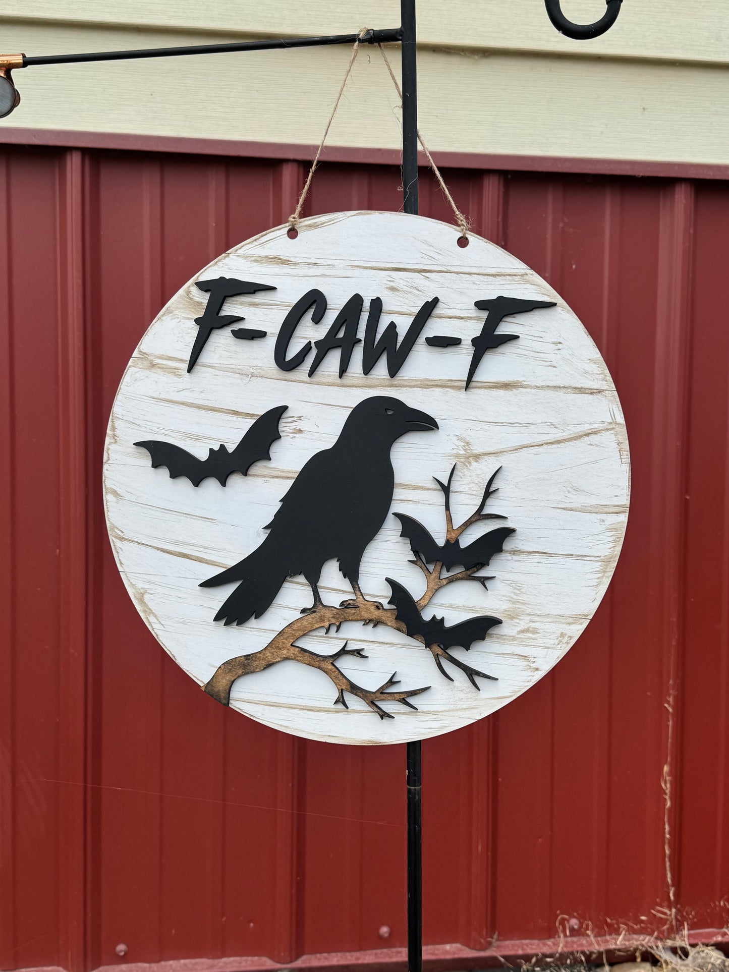 F-Caw-f 14” door hanger