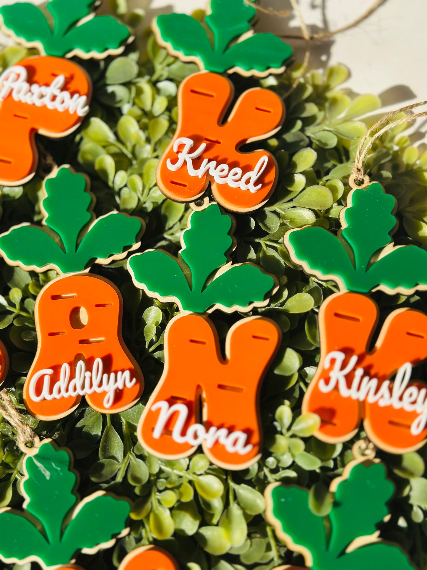 Carrot letter Easter bag tag