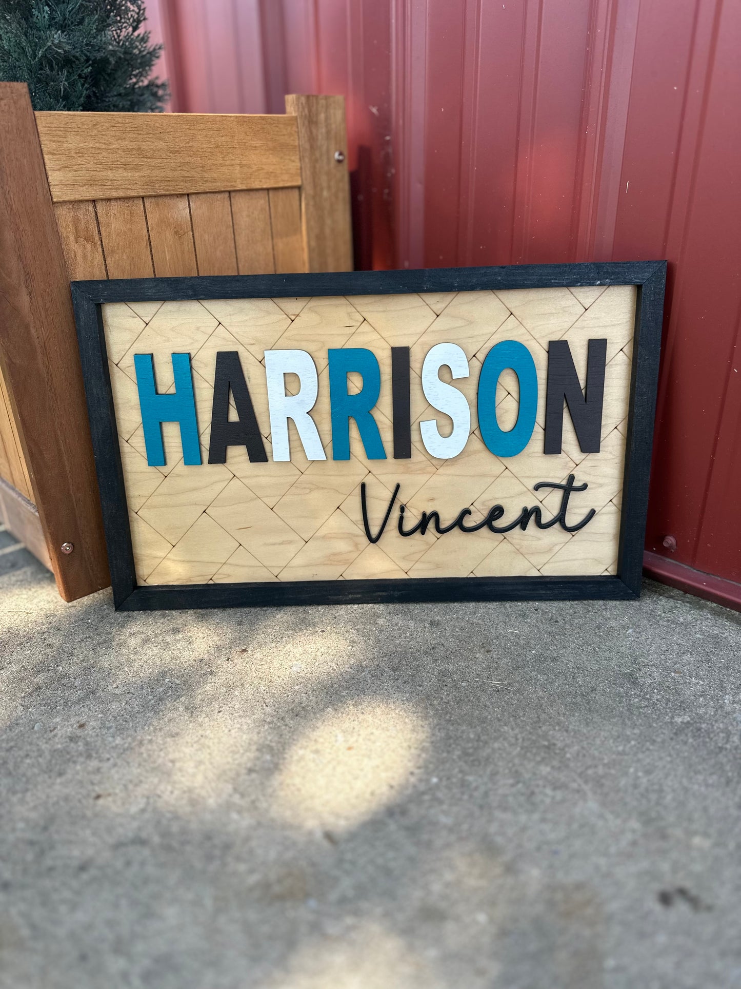 Herringbone Nursery name plaque