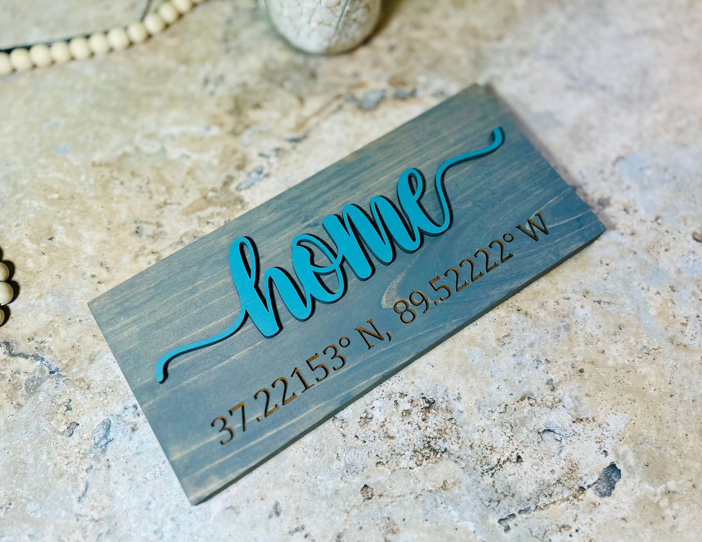 Home coordinates plaque