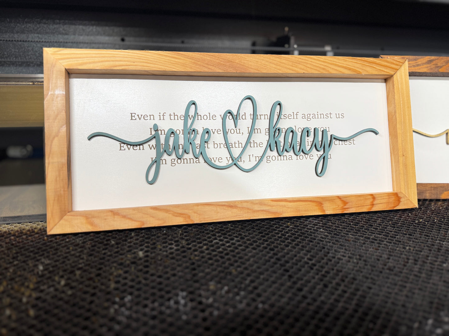 Personalized Framed text and Names Plaque