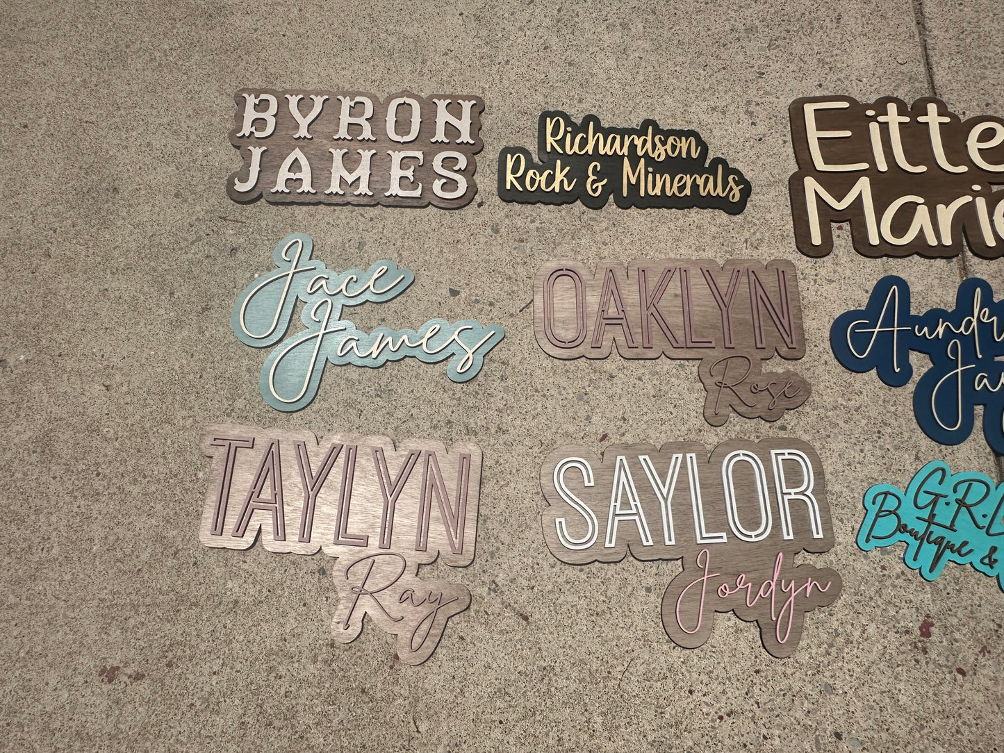 Offset name plaques