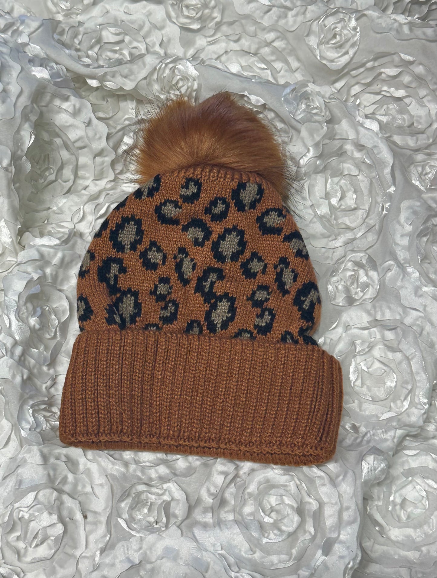 Leopard print beanie