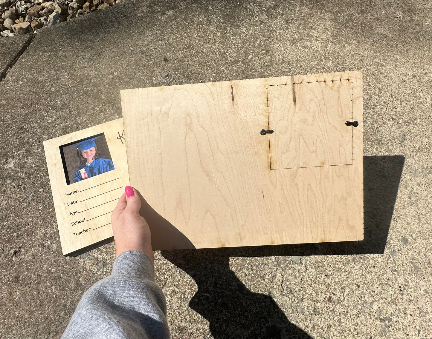 Kindergarten/preschool handprint photo frame