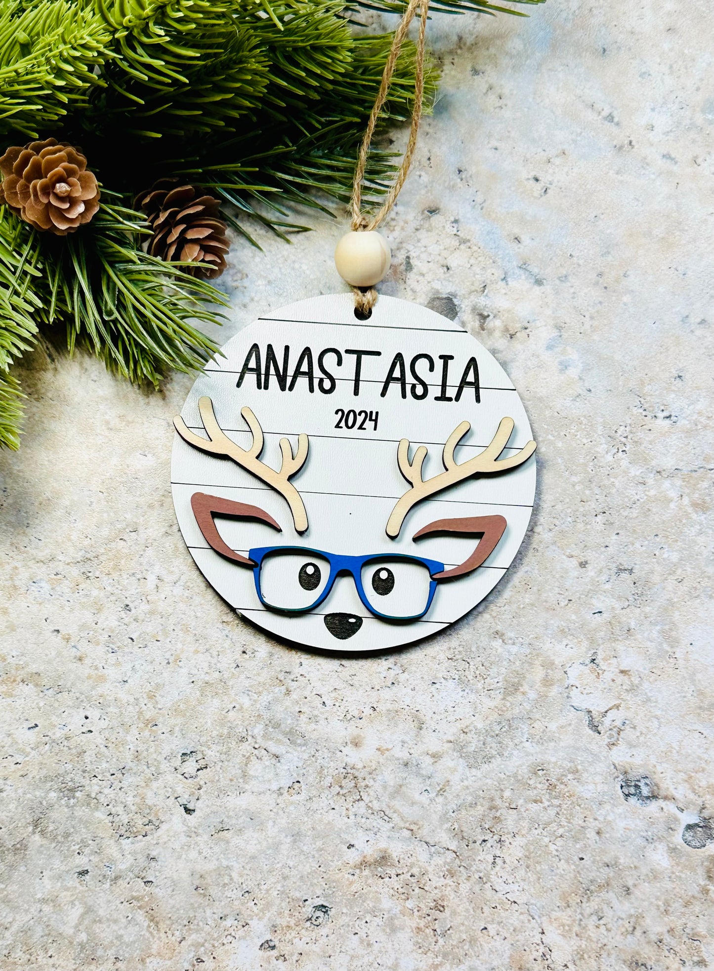 Little reindeer personalized ornaments