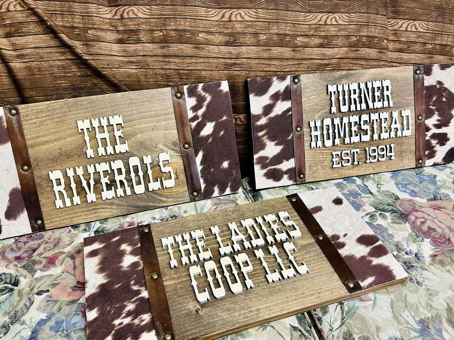 Faux Cow hide plaques