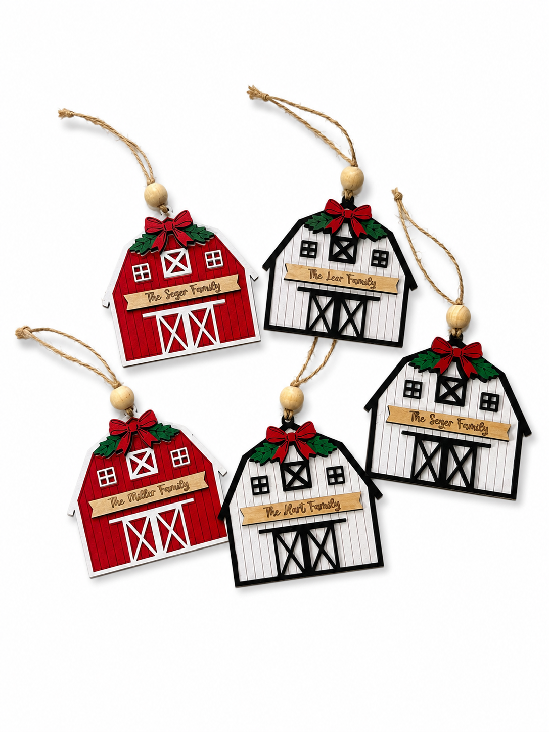 Barn Family ornaments
