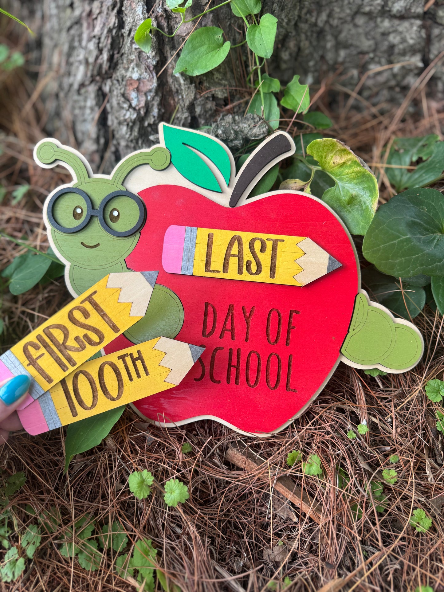 Back to school apple worm board