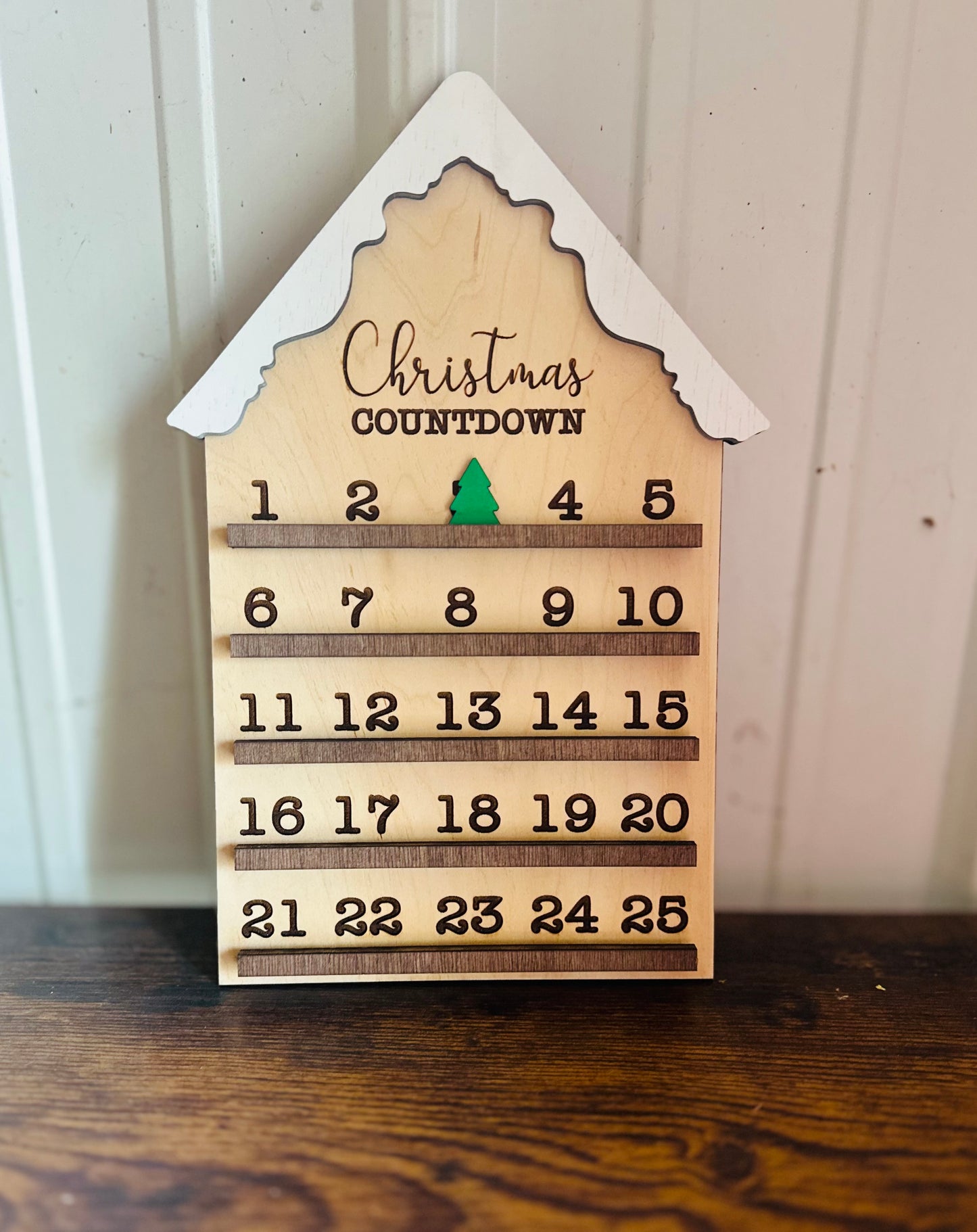 Christmas countdown house shelf sitter