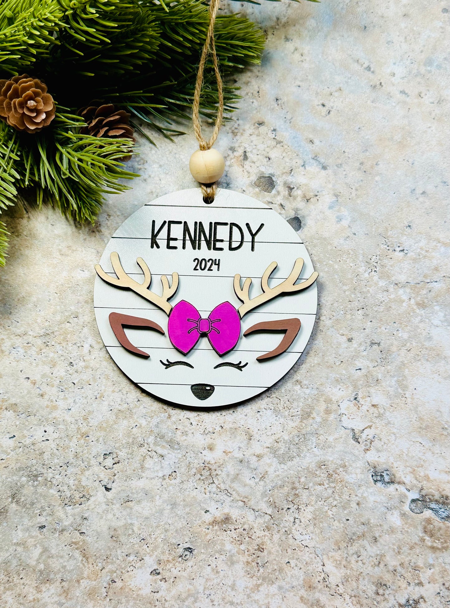 Little reindeer personalized ornaments