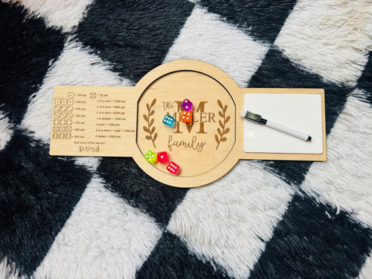 BUSTED! Family dice game board